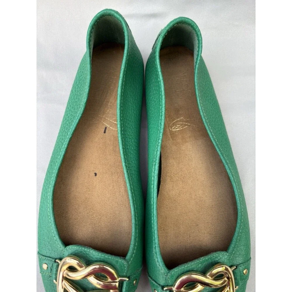 Aerosoles Big Bet Ballet Flats Shoes Women’s 9.5 M Pink Faux Leather Gold Buckle